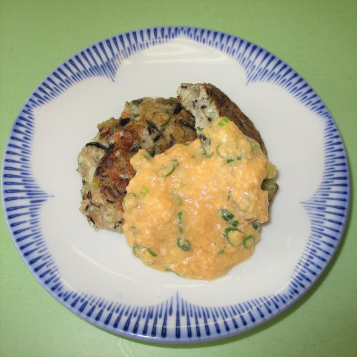 ひじきと野菜のつくね卵あんかけ
